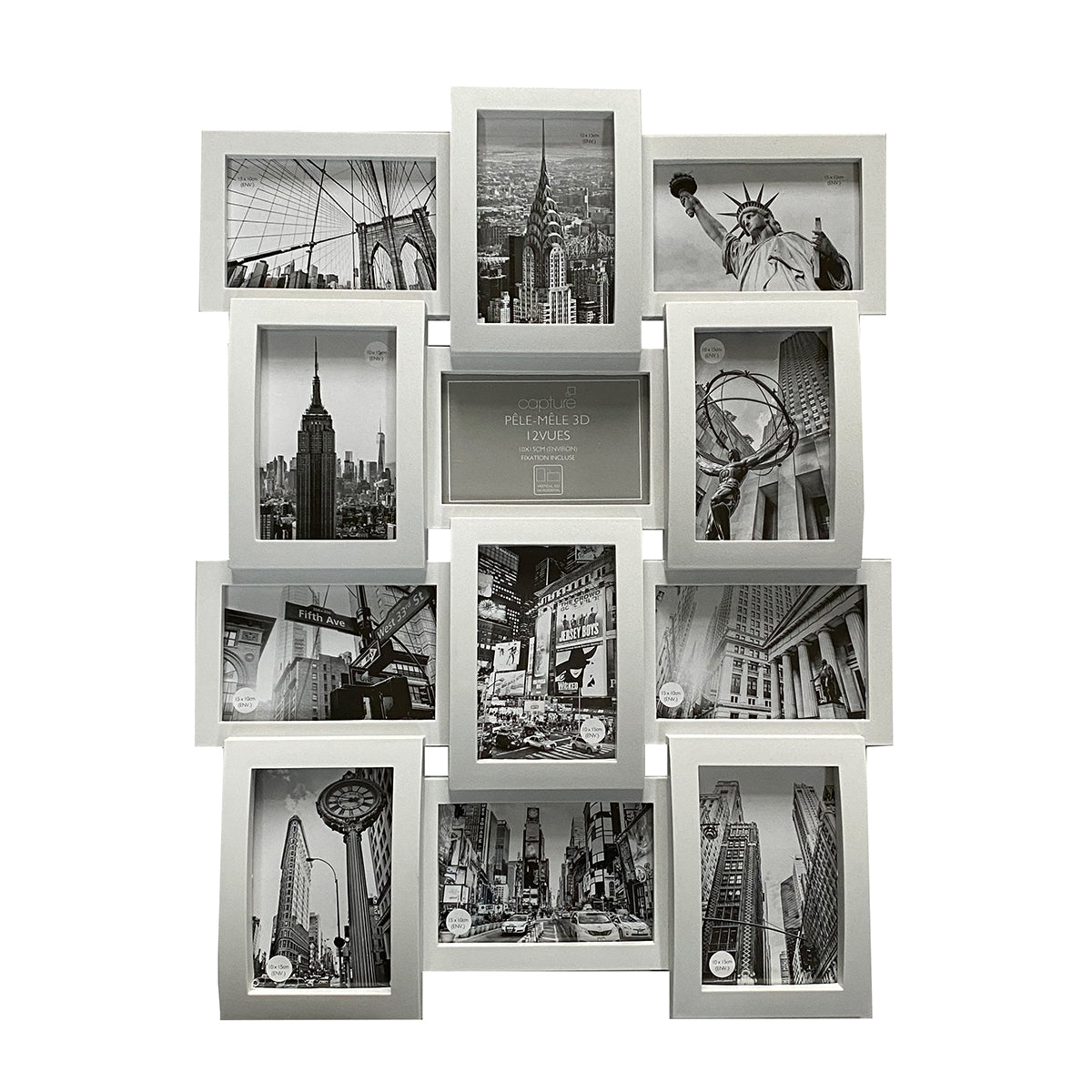12PC 3D FRAME WHITE