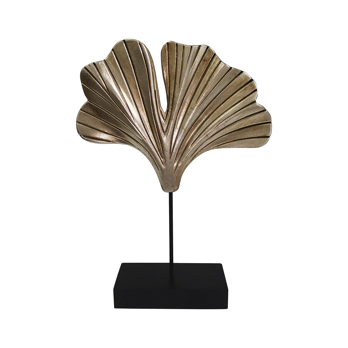 GOLD FAN LEAF ON STAND