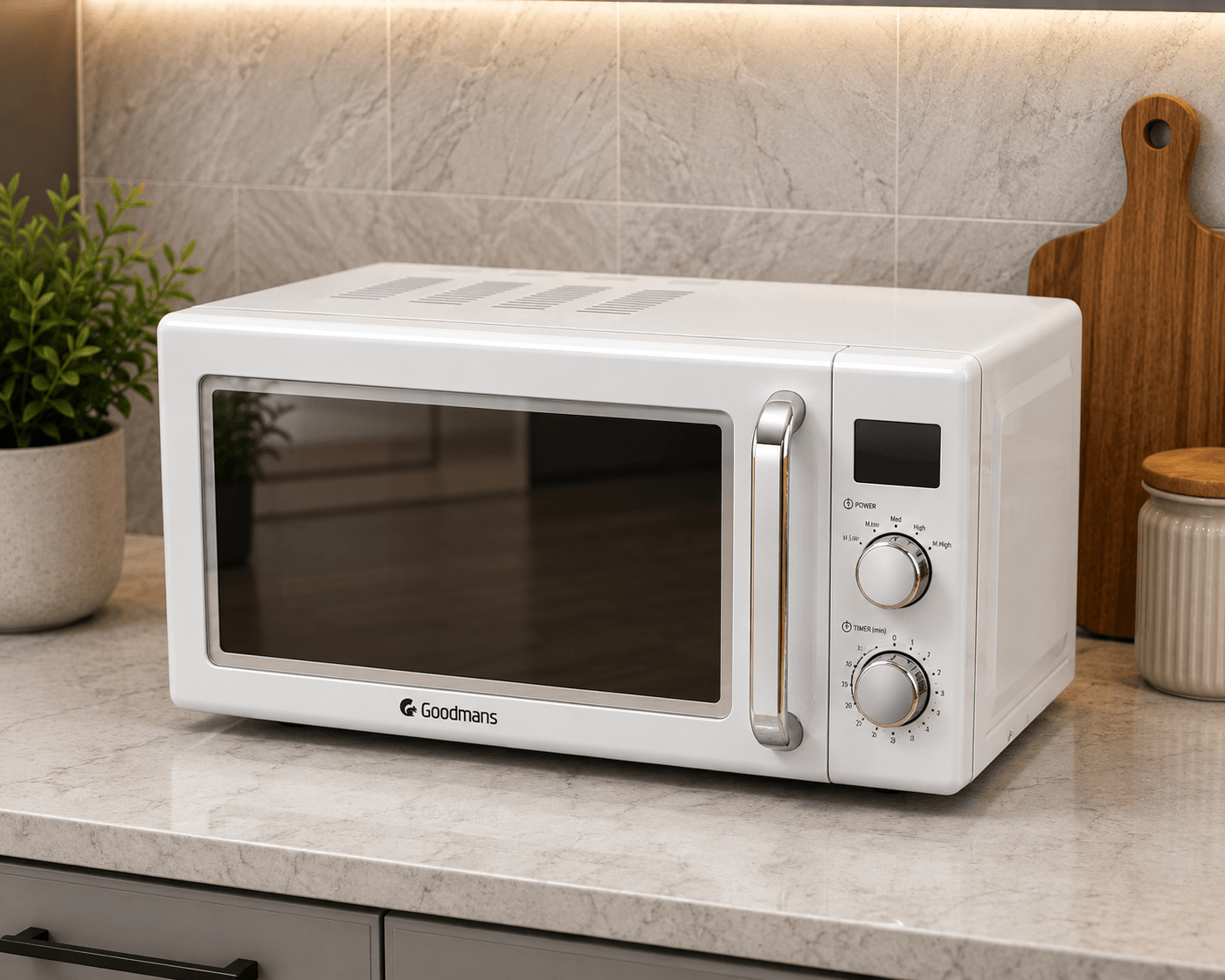 Goodmans 20L Retro Microwave Oven (Grey)