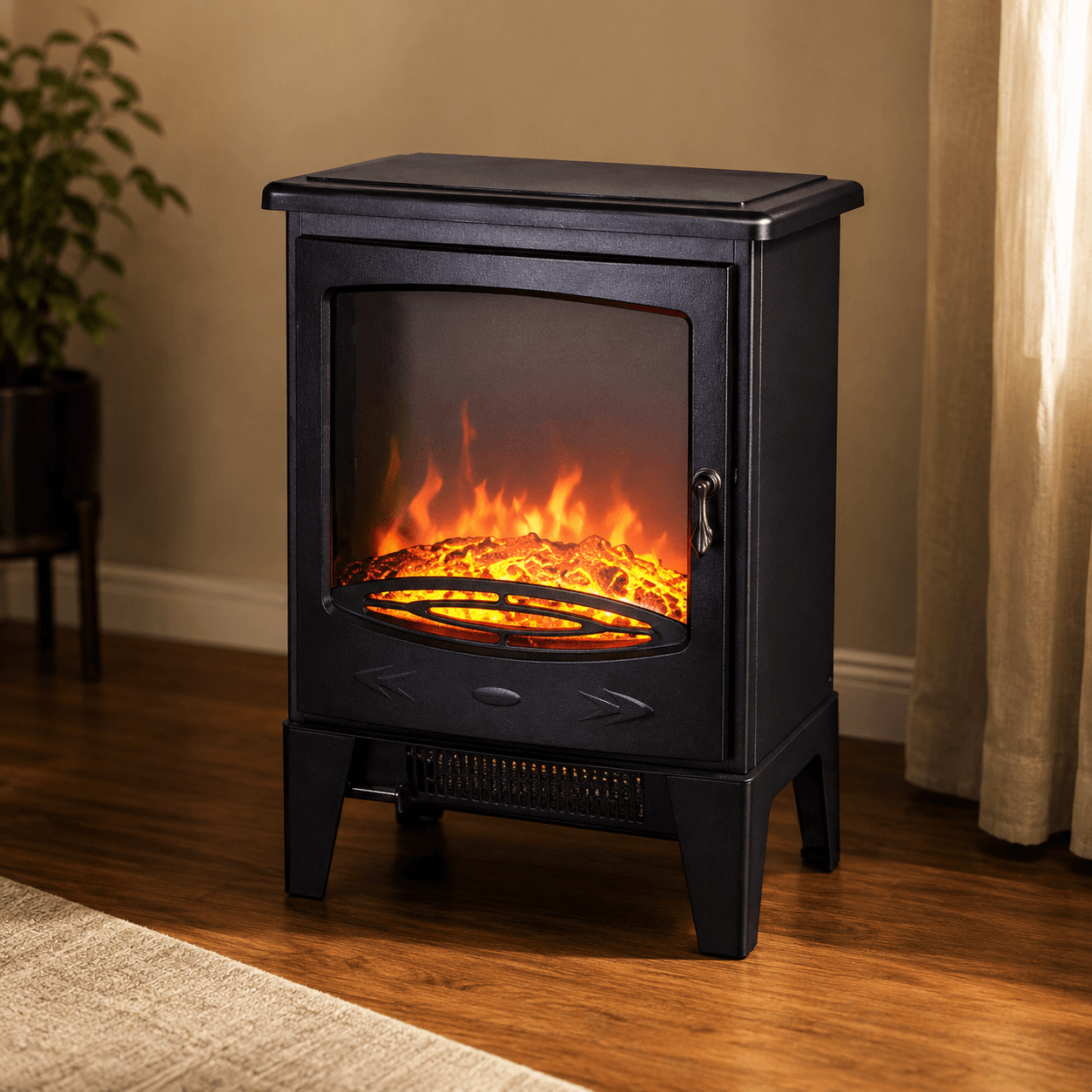 Goodmans 1800W Log Effect Medium Black Stove (Assembled feet) (410821)
