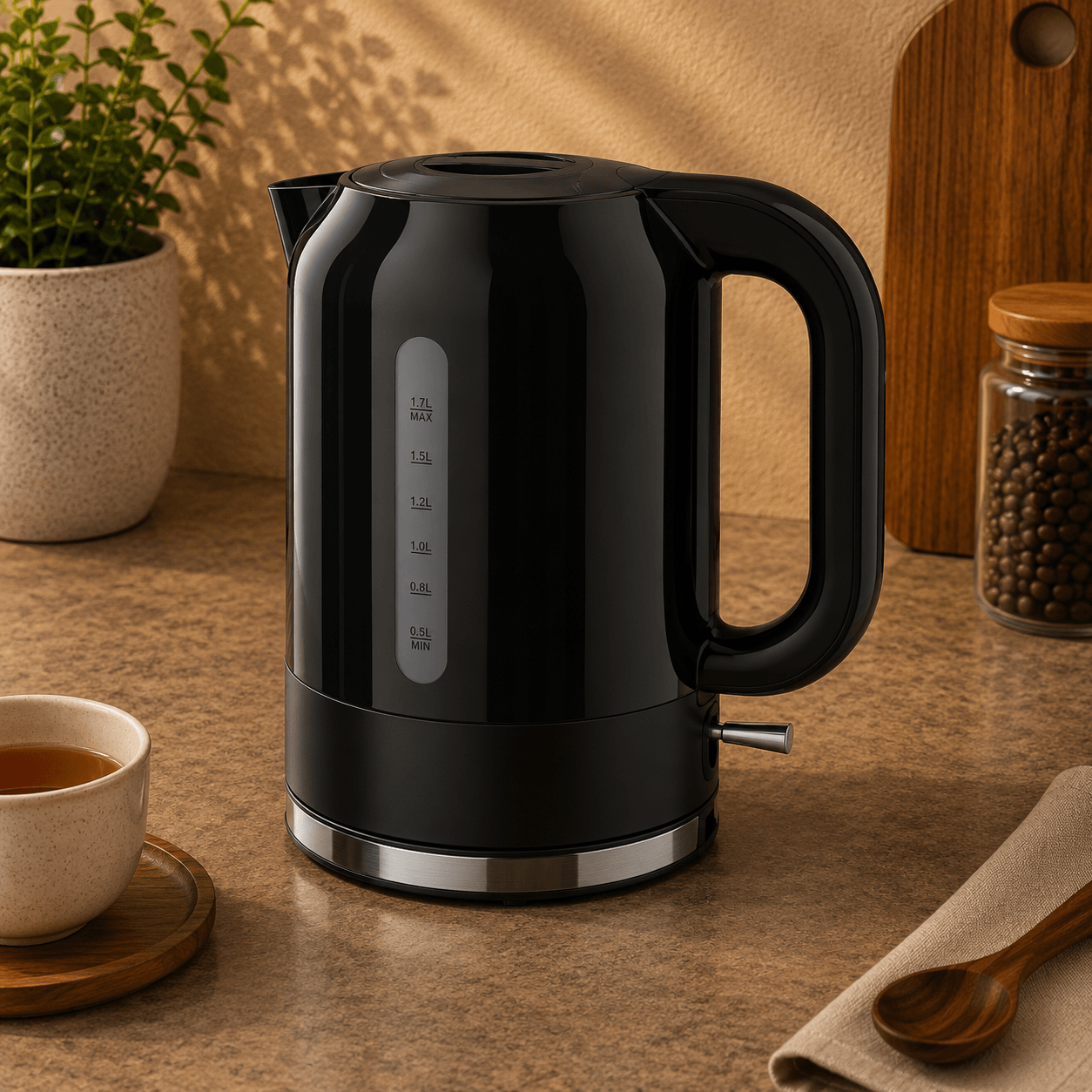 GOODMANS Plastic BLACK Kettle (358099)