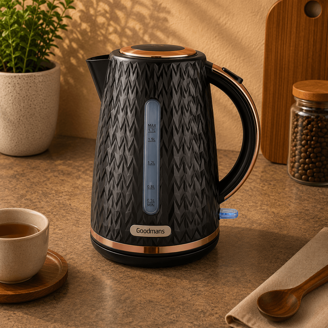 GOODMANS Black & Rose Gold Kettle (354906)