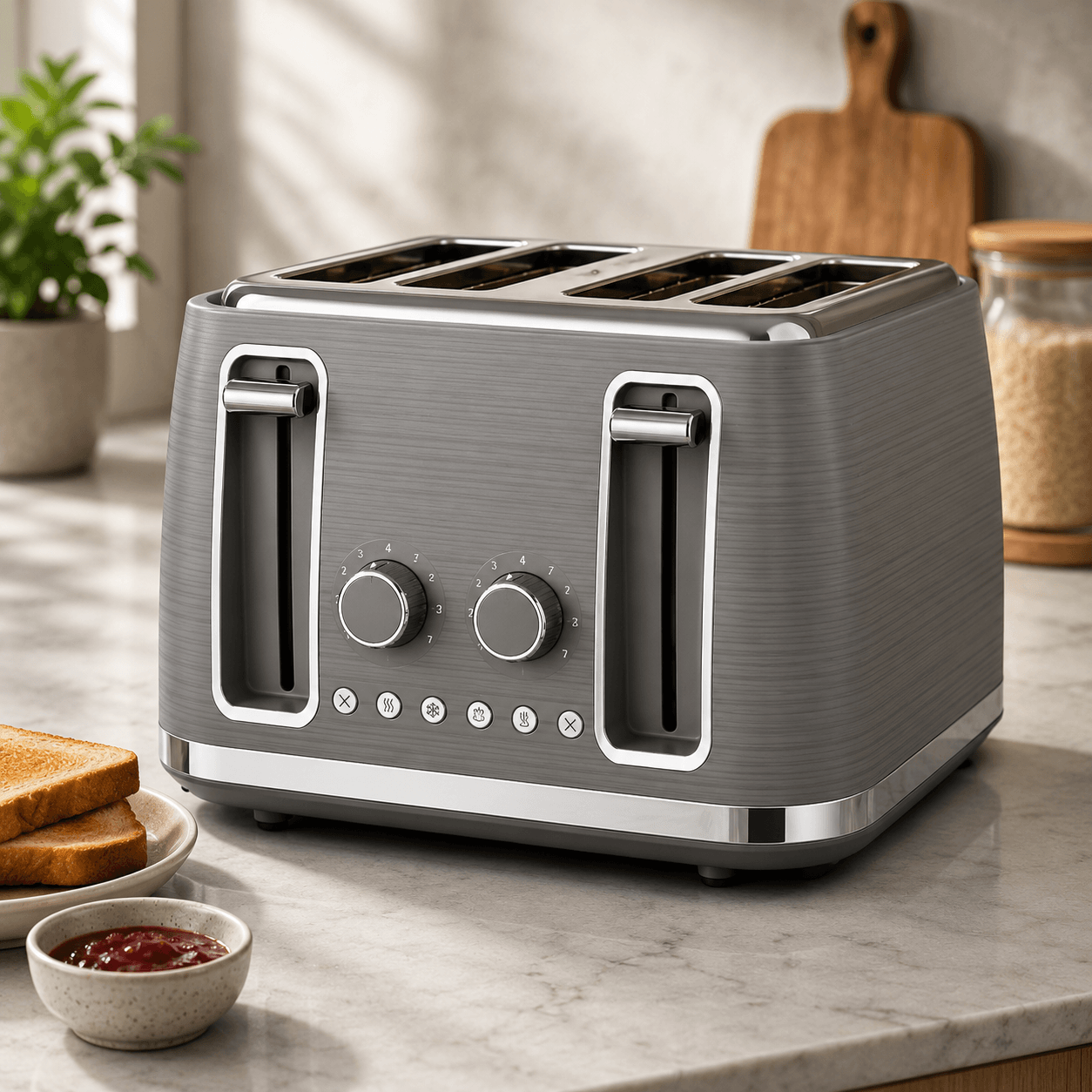 GOODMANS Stripe 4 Slice toaster 220-240V 50/60Hz 1720-2100W Electronic browning control Matt fi (152431)
