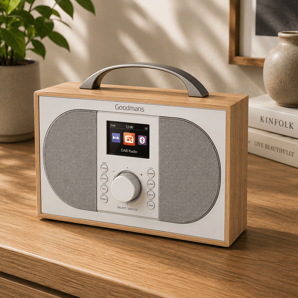 Goodmans Wooden DAB Radio with Bluetooth